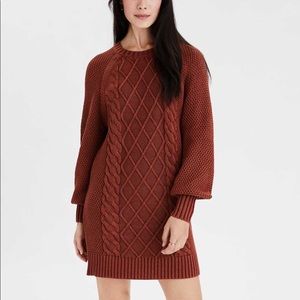 AE acid wash cable knit sweater dress